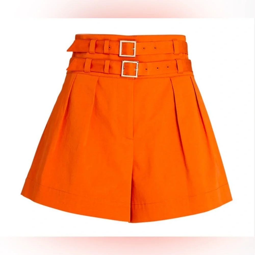 INTERMIX Leslie Double Belted Cotton Shorts, Size 6